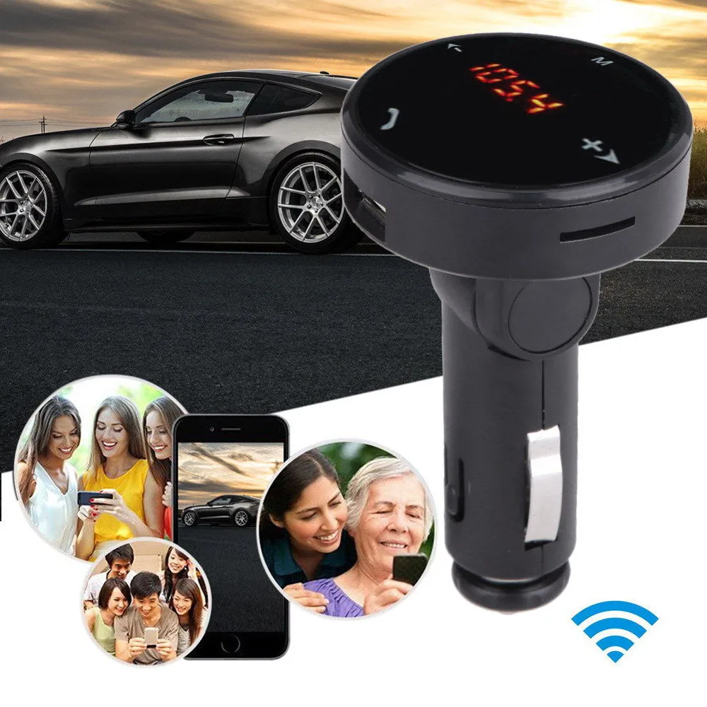Wireless Car Kit MP3 Player Radio Bluetooth FM Transmitter SD USB Charger Remote Support USB/SD card MP3 format music playing