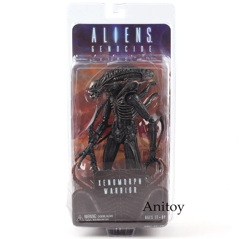 Инопланетянин NECA genodude серии Xenomorph Warrior черный желтый ПВХ Alien NECA Xenomorph фигурка Коллекционная модель игрушки - Цвет: Genocide Xenomorph