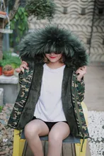 Capricho de Invierno Primavera Mujeres Tops Abrigos Nueva Llegada de La Manera de Camuflaje Colorido Con Capucha de Piel Falsa De Manga Larga Con Cordón