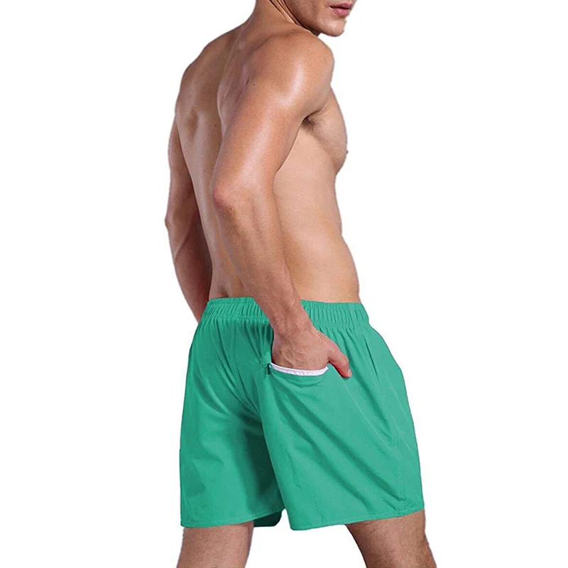 Мужские спортивные шорты для бега, пляжа,, быстросохнущие шорты для плавания с карманом, мужские шорты для серфинга, гимнастическая одежда для плавания