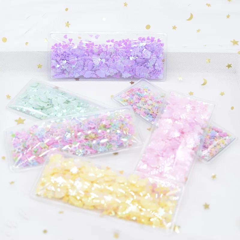 

88*36mm Beautiful Shell Star Sequins Transparent Appliques for DIY Colorful Square BB Clip Hairpins Headdress Accessories H27