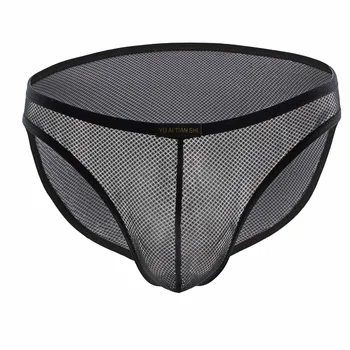 

2018 Hot sale underwear briefs Mesh transparent sexy low waist men brief