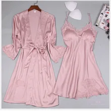 Женский халат и платье, сексуальные кружевные пижамы для сна, женская ночная рубашка с длинным рукавом, халат, ночная рубашка, нагрудники