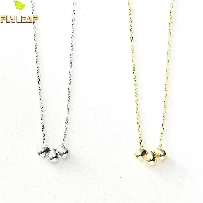

Flyleaf 100% 925 Sterling Silver Gold/silver Color Beans Simple Necklaces & Pendants For Women Fashion Party Jewelry