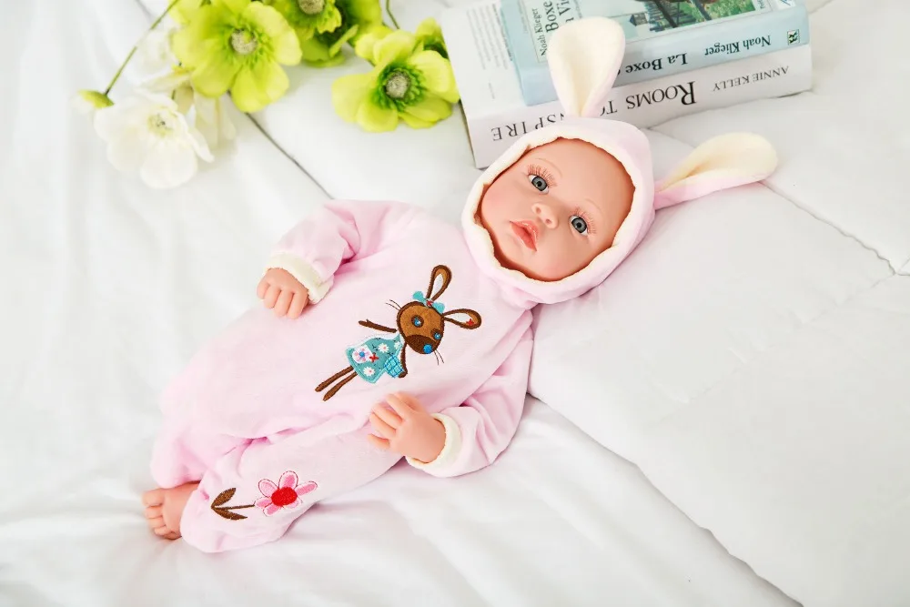 19 дюймов Reborn Baby Doll Силиконовые конечности хлопок тело мягкая резина Моделирование ручной работы Reborn игрушки для детей