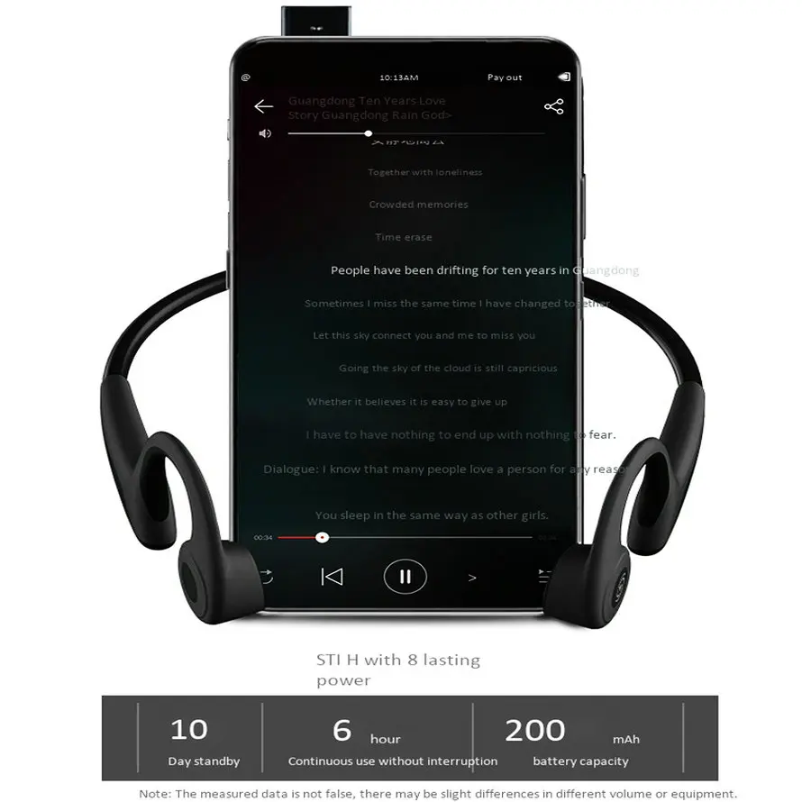 Sports Bluetooth Bone Conduction Earphones Stereo Headset NFC Wireless Headset Outdoor Hands free with Mic For Iphone X Running (3)