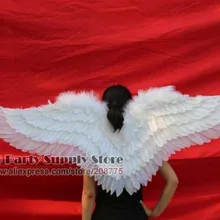 Пользовательские высокое качество Ангел натуральный перо Крылья сценическое представление, косплей реквизит 160 см белый красный розовый EMS