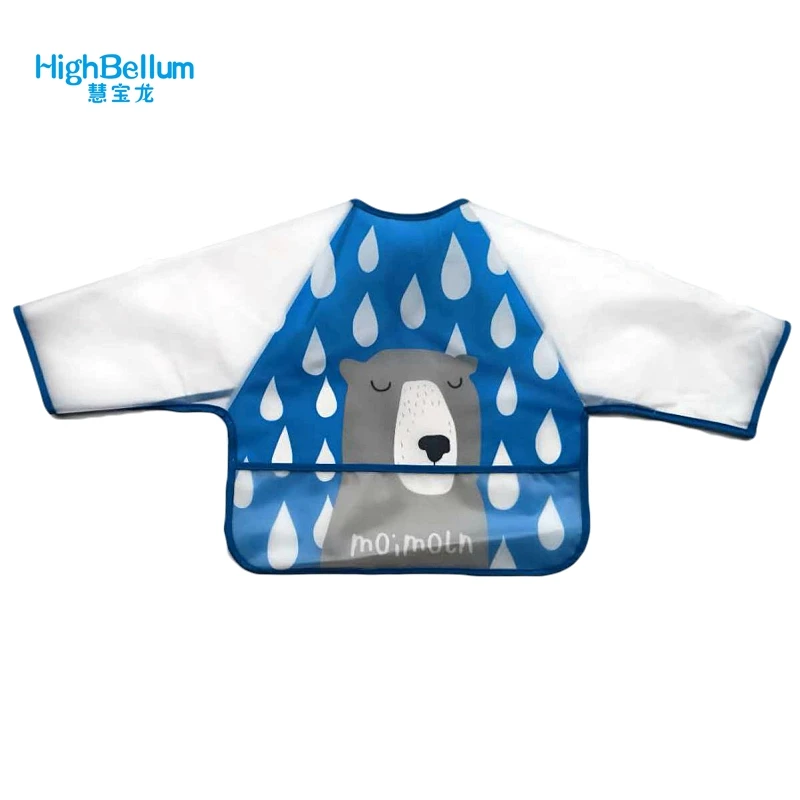 

Long Sleeve Waterproof Coverall Baby Bibs Cute Animals Toddler Newborn Scarf Feeding Smock For Children Baby Boy Burp Cloths