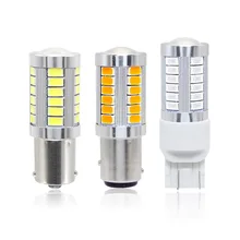 1x7443 7440 1156 ba15s 1157 bay15d 33 SMD 5630 Светодиодный Светильник лампы поворота тормоза автомобиля Хвост Сигнальная лампа 12V Белый цвет красный, желтый