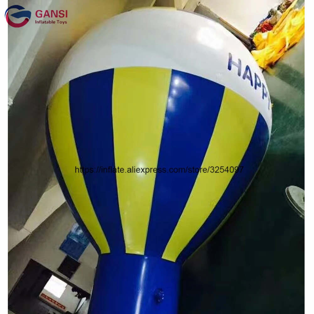 

0.18mm pvc hot air balloon shape flying sky helium blimp 5m height inflatable ground balloon for event