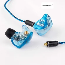 TONEKING T4 4BA индивидуальный заказ в ухо наушник 4 уравновешенного якоря с функцией подачи Хай-Фай музыки для контроля уровня сахара в крови с MMCX 8-ядерный посеребренный кабель