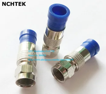 

NCHTEK Compression Coax O-Ring F Connector RG6 RG6 COAX COMPRESSION CABLE F CONNECTOR SATELLITE Adapter/Free Shipping/50PCS
