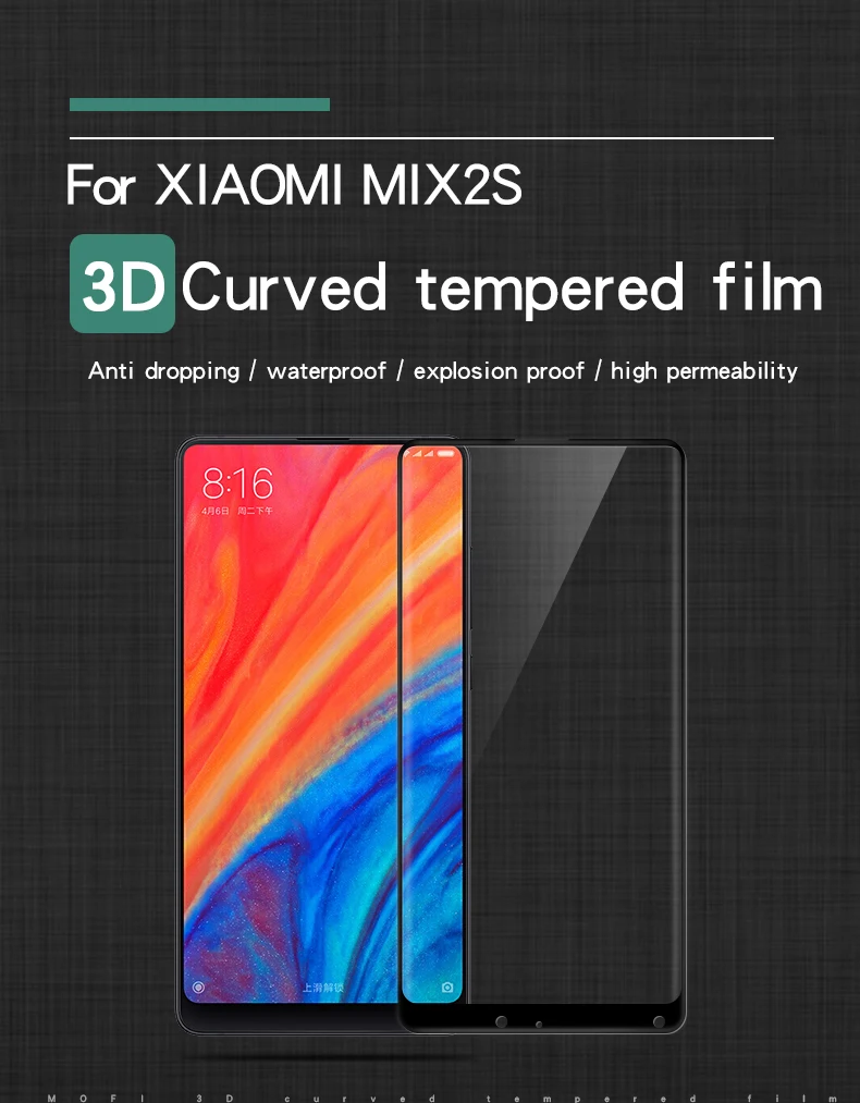 Mofi 3D протектор экрана для Xiaomi mi Max 3 Полное покрытие экрана Защитная пленка Закаленное стекло для Xiaomi mi Mix 2 mi x 2S