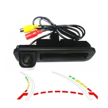 1090 K CCD1/3 ”HD Câmera de Visão Traseira Do Carro Invertendo Trajetória Faixas Auto Câmara de Visão Traseira Reversa para Ford Focus 2012 interruptor Tronco