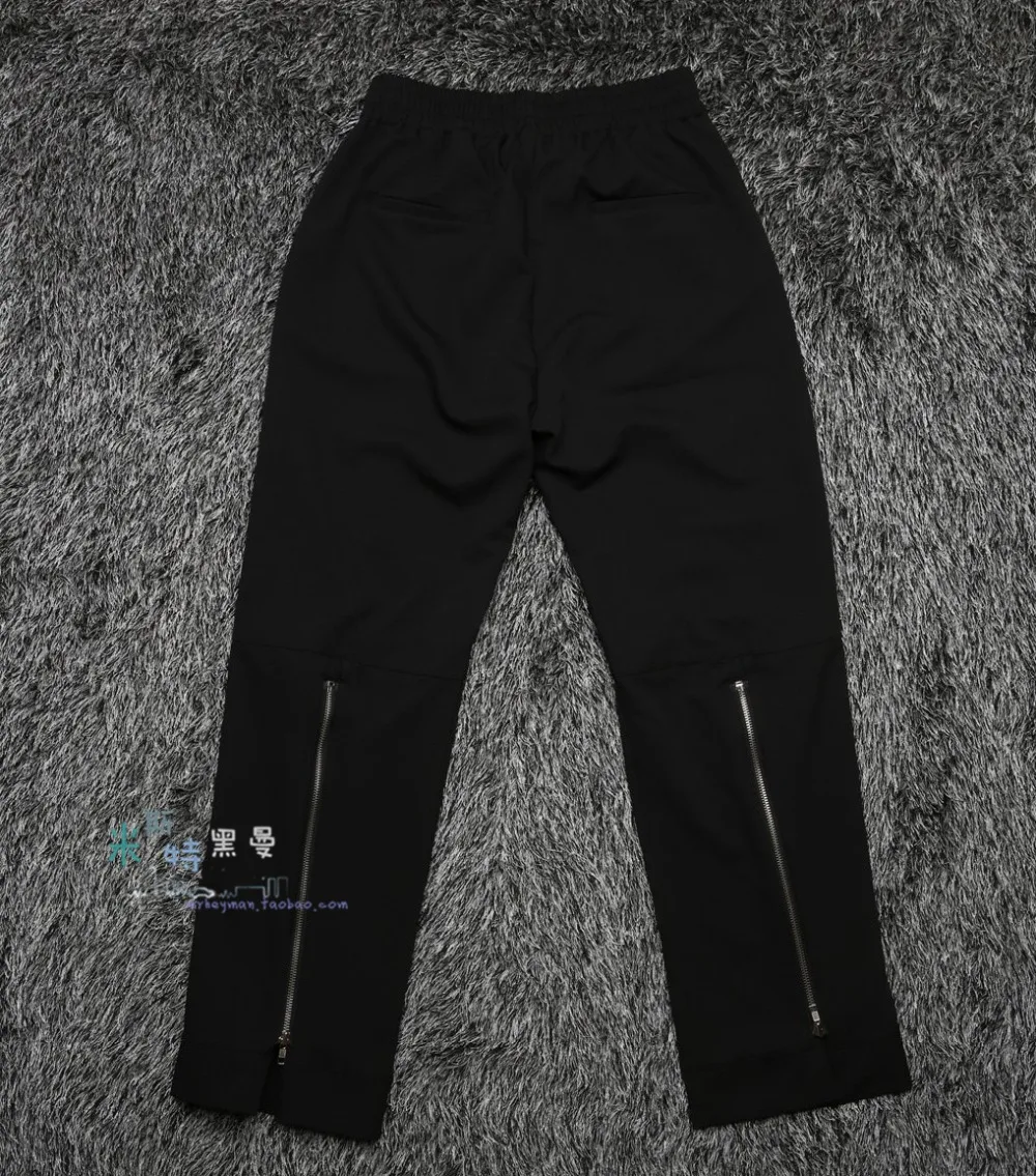 

Self-made 2019 spring and summer new Korean version of personality pants loose straight tube long zipper trousers. S-6XL!