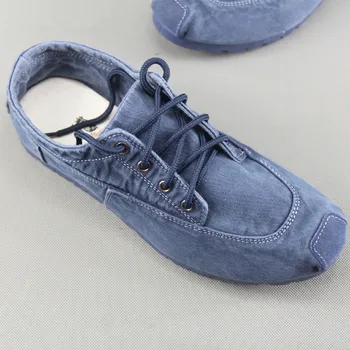 Man Casual Shoes Loafers Soft Canvas Denim Shoes Lace Up Comfortable Men Spring Summer Shoes Vintage Ethnic Shoe Moccasins fires men casual shoes adult spring breathable flat shoes autumn soft fashion loafers male lace up comfortable shoes man shoes