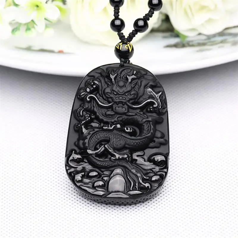 Pendentif BOUDDHA Vitarka Pierre ONYX Sculpté-Main collier 67 perle