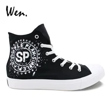 Wen/женские и мужские туфли из вулканизированной кожи; дизайн «Simple Plan»; парусиновые кроссовки; черные высокие Эспадрильи с перекрестными ремешками; лоферы на плоской подошве