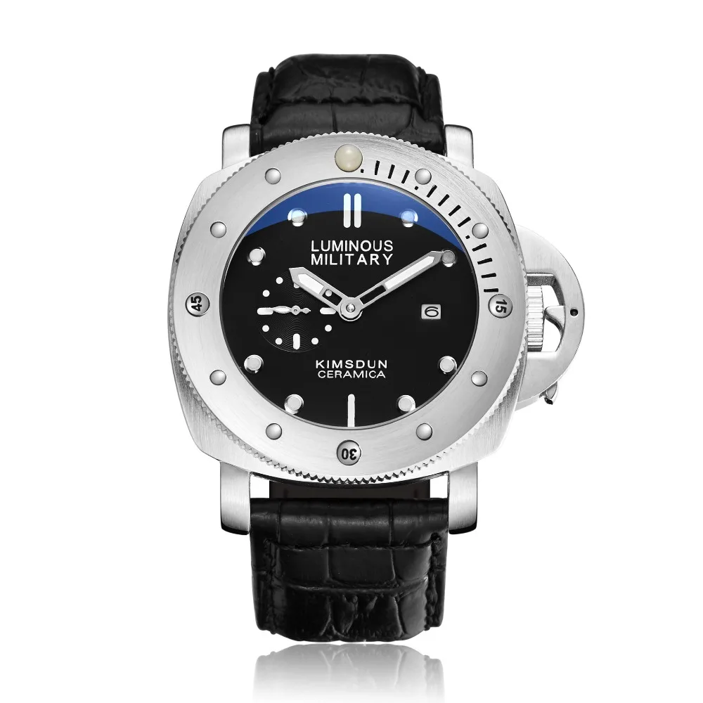 KIMSDUN лучший бренд Роскошные мужские часы хронограф Военные Спортивные кварцевые часы мужские модные водонепроницаемые кожаные мужские часы