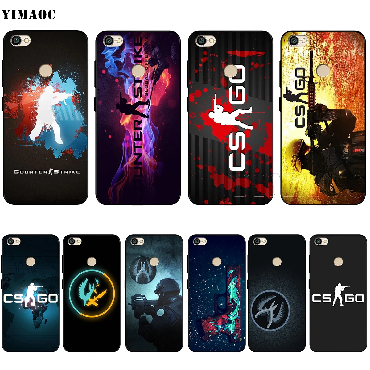 

YIMAOC CS Go Silicone Case for Xiaomi Redmi Note 4 4x 4a 5 5a 6 8 Pro Prime Plus