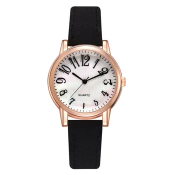

Fashion Three-eye Quartz Watch Round Cut Glass Three-way Watch Quartz Watch Double Display Trend Pu With Electronic Watch