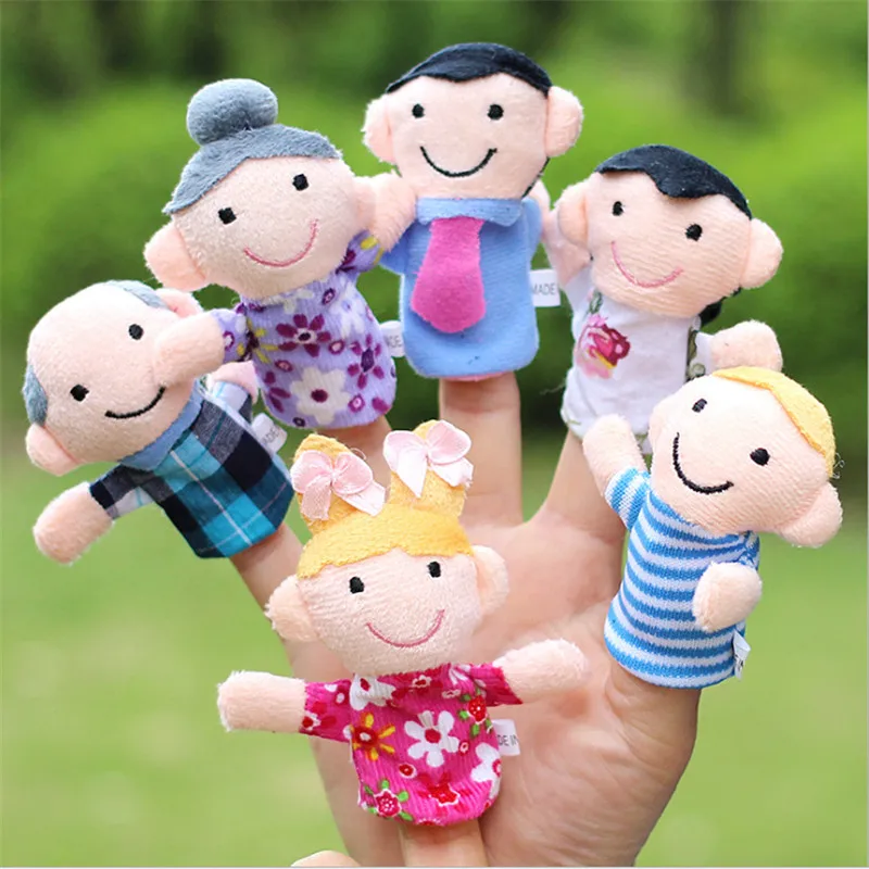 6 шт. 7 см Happy family Tell Story ткань мультфильм Плюшевые Вещи пальцы игрушки для детей