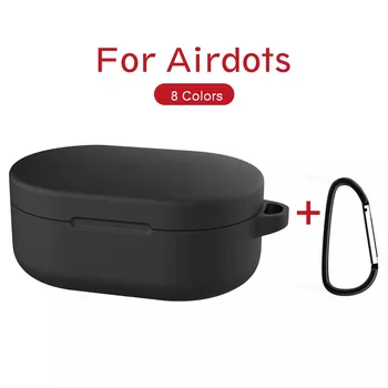 

Silicone Earphone Case with Carabiner Hook for Xiaomi Redmi Airdots Bluetooth Wireless Headset Protection Case Protective Cover
