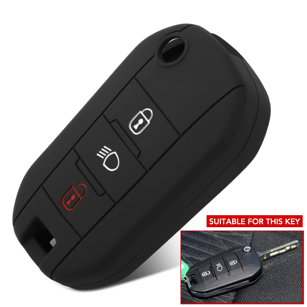 

3 Buttons Remote Car Key Case Flip Silicone Key Shell Cover Fob For Citroen C2 C3 C4 Picasso Xsara C5 C6 C8 Key Protect Bag