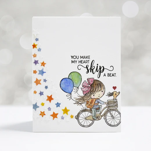 

Transparent Seal for DIY Clear Silicone Stamps Cycling girl PVC Rubber Stamps Cutting dies