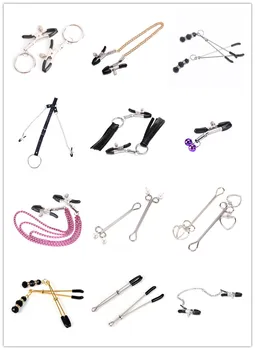 

Women Nipple Clamp Slave Metal Chain Nipple Clip Breast Clip Milk Clamp Exotic Accessories Multi Styles