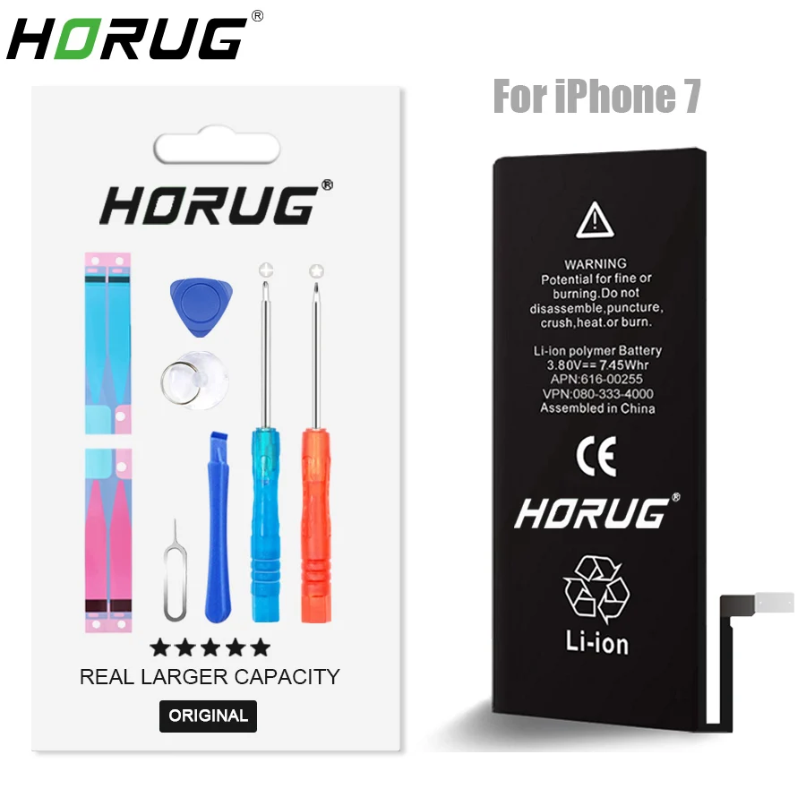 2018 NEW HORUG 100 Original Mobile Phone Battery For IPhone 7 Battery Original Capacity Sticker Replacement