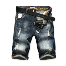 Летние джинсовые шорты плюс размер 28-40 мужские рваные короткие джинсы прямые ретро шорты джинсовые Бермуды мужские хлопковые модные рубашки