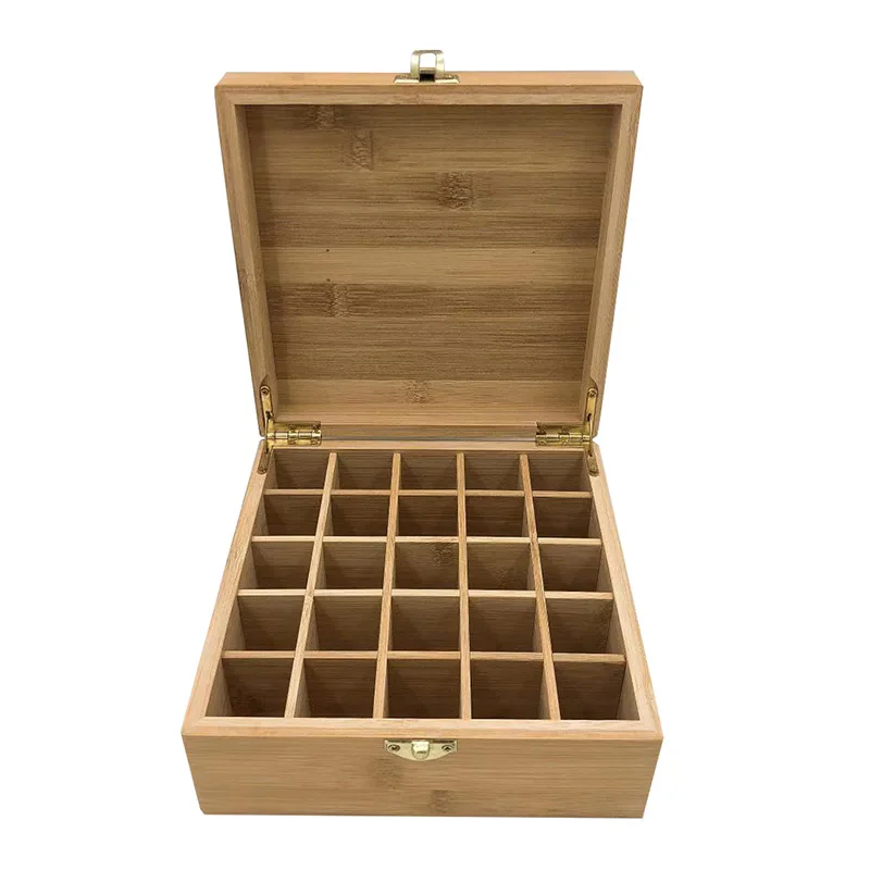 

Multifunctional 25 Slots Bamboo Wood Essential Oil Bottle Portable Storage Box Hogard AP17