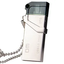 Freies verschiffen DM OTG USB PD006 USB3.0 64G mit doppel stecker verwendet für smartphone und computer 100% wasserdichte metall material