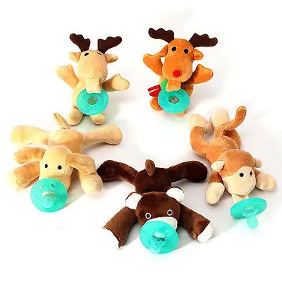 

Pudcoco Hot Fashion Xams Pacifier Animal Baby Nipple Infant Wubbanub Silicone Pacifiers with Cuddly Santa &Snowman Plush Newborn