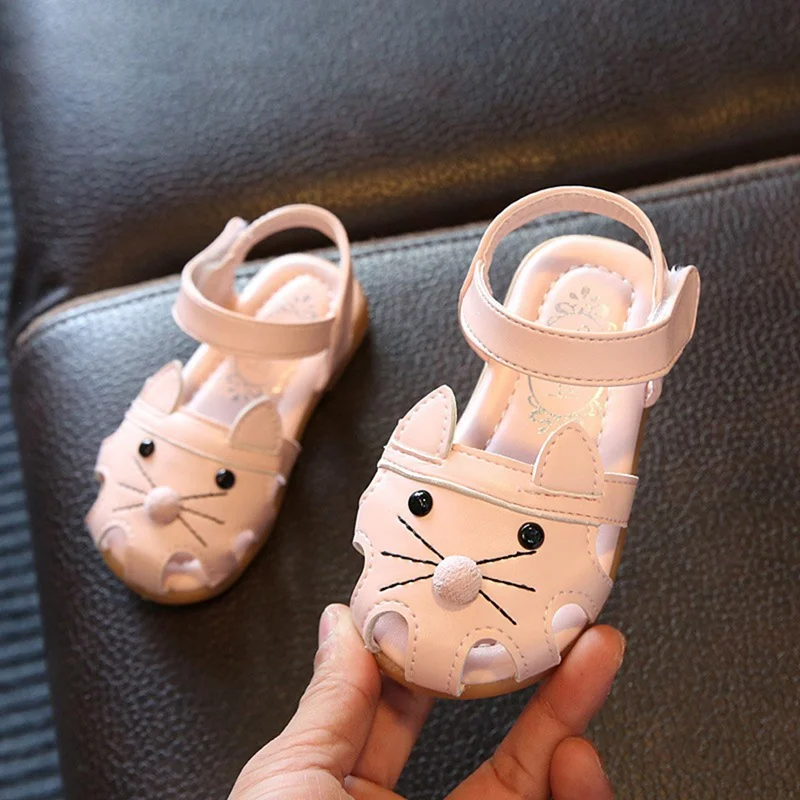 

Gilrs Sandals 2019 Cartoon Summer Child Shoes Princess Soft Beach Shoes Anti-Slip 1