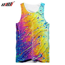 UJWI большой размер 5XL топы на бретелях для мужчин Мода 3d Красочные капли воды Tanktop мальчик хип хоп О образным вырезом майка без рукавов Джерси майки