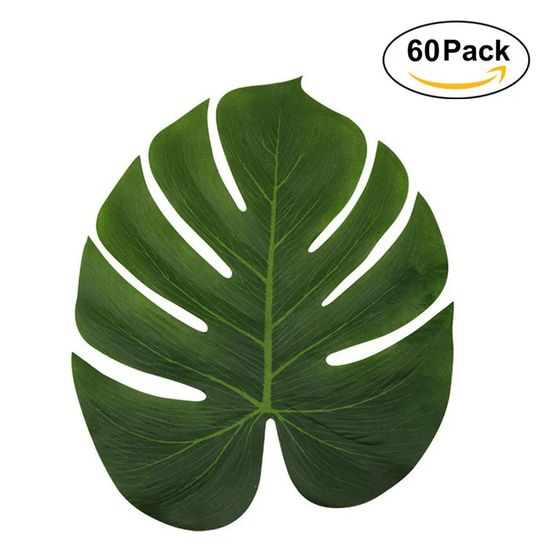 12/36/48/60pcs Artificial Leaf Tropical Palm Leaves Simulation Leaf for