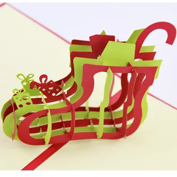 

Cube life Christmas Stocking Christmas New Year greeting card creative handmade card export 3D card