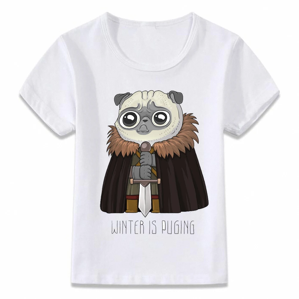 

Kids Clothes T Shirt Winter Is Coming Pug Game of Thrones Stark Children T-shirt for Boys and Girls Toddler Shirts