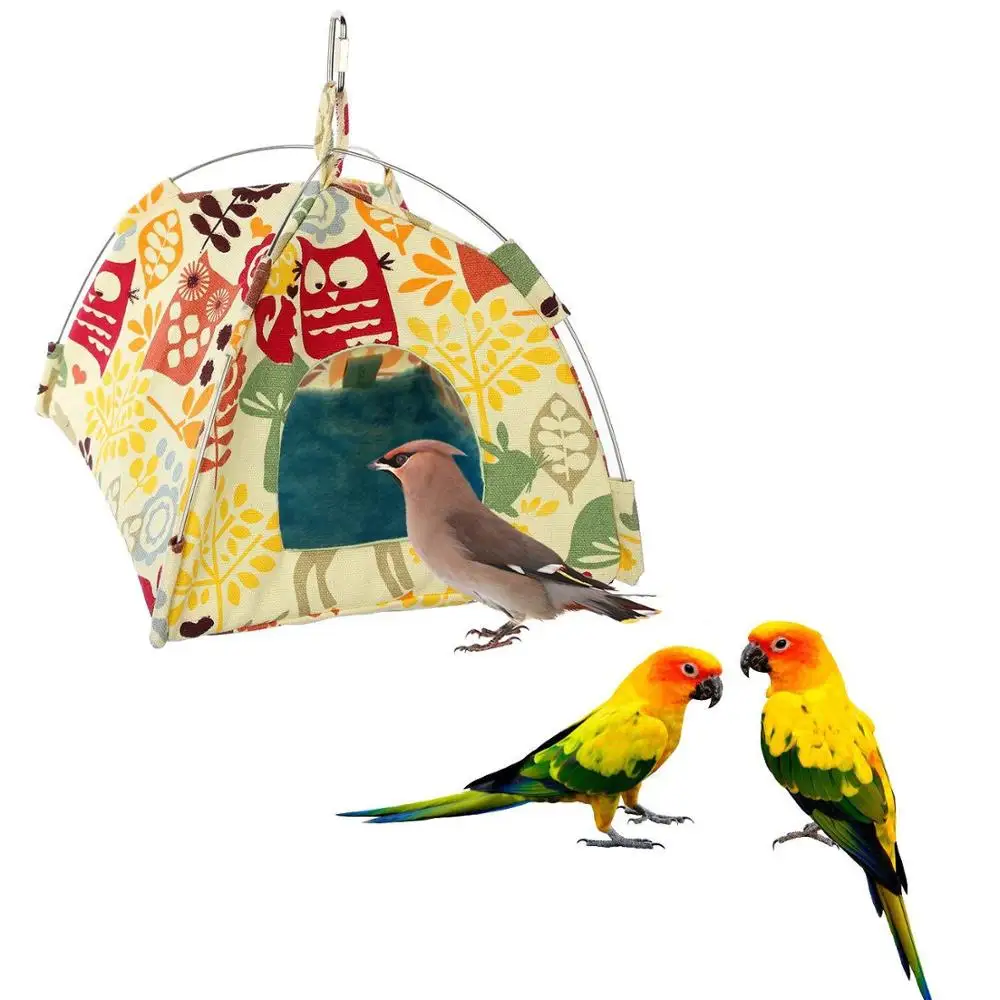 Bird Parrot Hammock Cage Snuggle Happy Hut Tent Hideaway Bed Bunk Gifts 