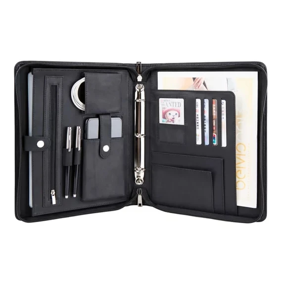 

iLooker 3-Ring Binder Crazy Horse Leather Portfolio; Tablets Holder Padfolio Case; Professional Business Organizer