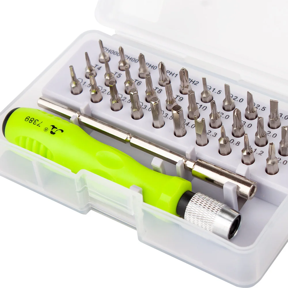 

Screwdriver Set 32 in 1 Precision Screwdrivers Repair Tool Set With 2pcs Stainless Steel Tweezers Straight Elbow Hand Tools Kit