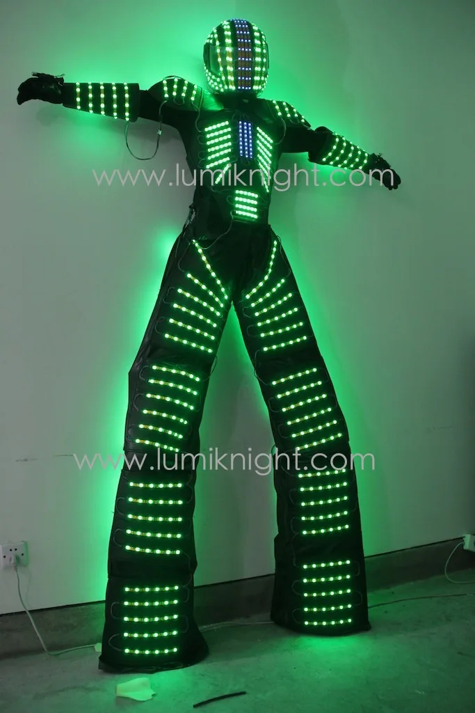 LED robot costume /David Guetta LED robot suit/ illuminated kryoman