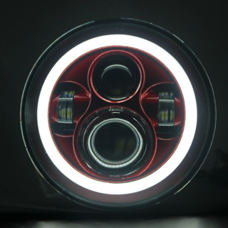 Marloo красный " проектор светодиодный фонарь красный DRL ангельские глазки для Jeep Wrangler TJ JK/JKU Rubicon Sahara
