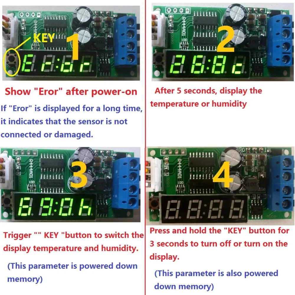 DC 5 в 12 В 24 в цифровой дисплей Modbus RTU RS485 датчик температуры и влажности Модуль AM2320 заменить DHT11 DHT22 DS18B20 PT100