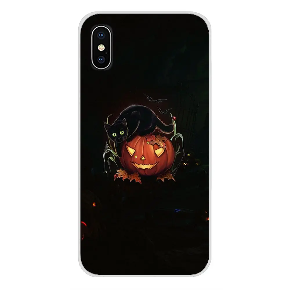Happy Halloween ткани Тыква мягкие прозрачные чехлы для Apple iPhone X XR XS MAX 4 4S 5 5S 5C SE 6 6S 7 8 Plus ipod