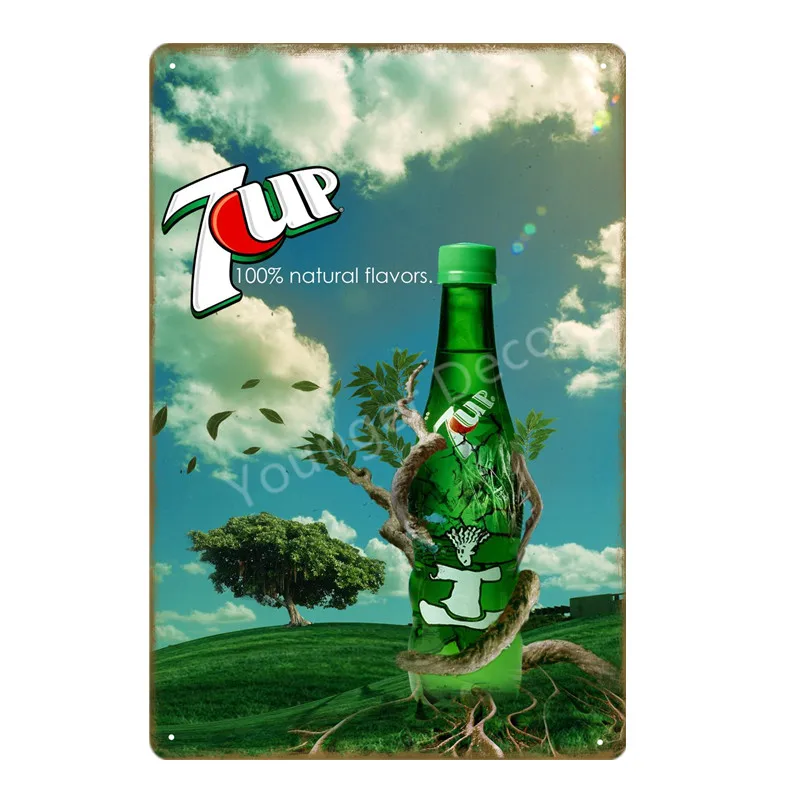 Винтаж 7 UP пиво плакат напиток 7up металлические оловянные знаки настенные стикеры бар паб кафе семейные украшения Ретро домашний декор искусство табличка - Цвет: YD1559F