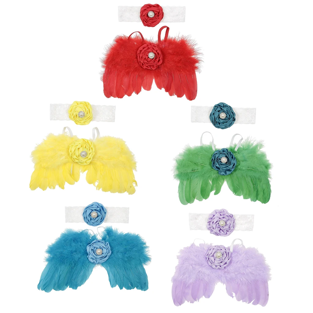 Solid Soft Baby Feather Gorgeous Kids Girls Party Angel Halloween Feather Wings Costume Cosplay Birthday Party Supply 