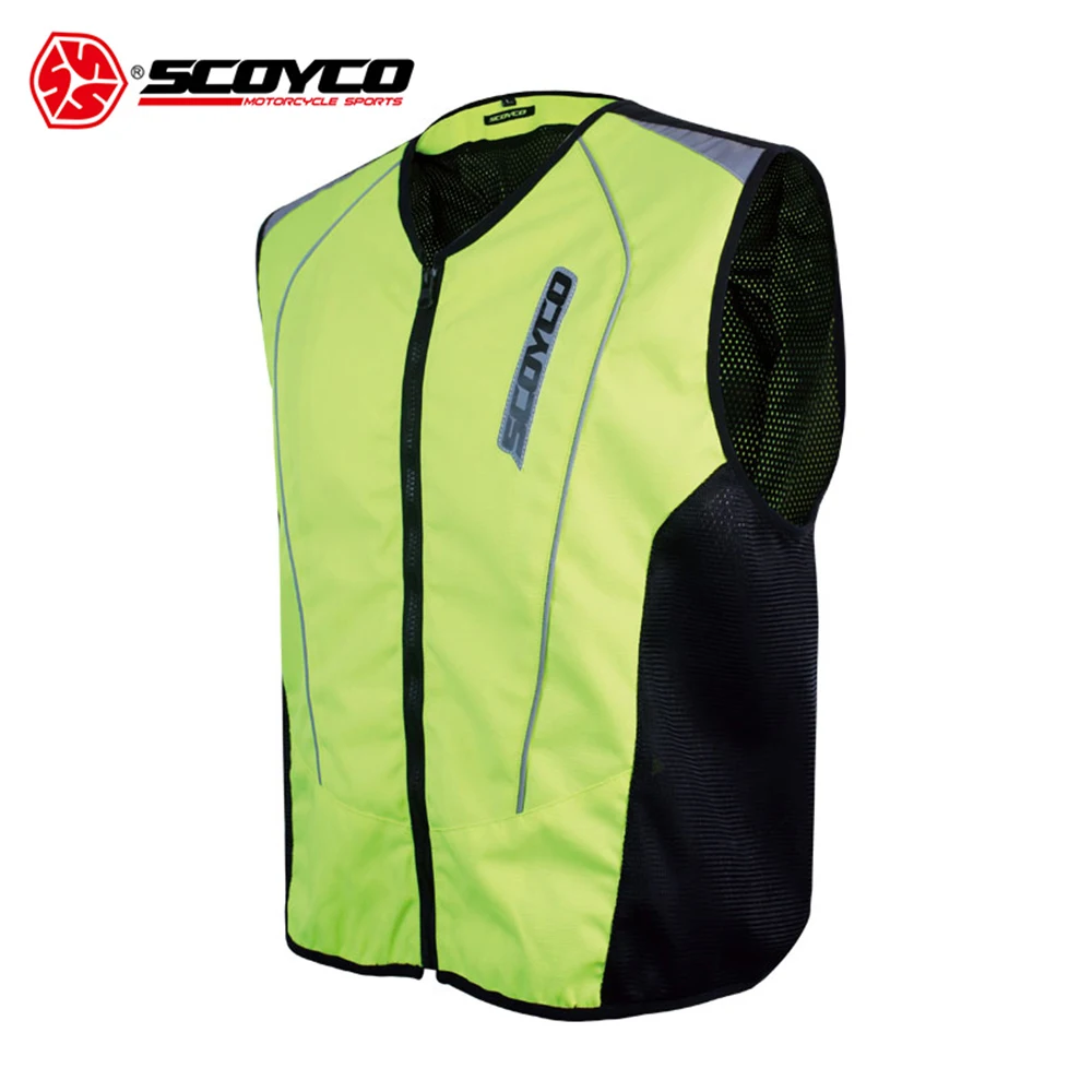 SCOYCO Motorcycle Vest Reflective Moto Traffic Police Reflective Protective Vest Motorcycle Fluorescent Vests Reflective Jacket
